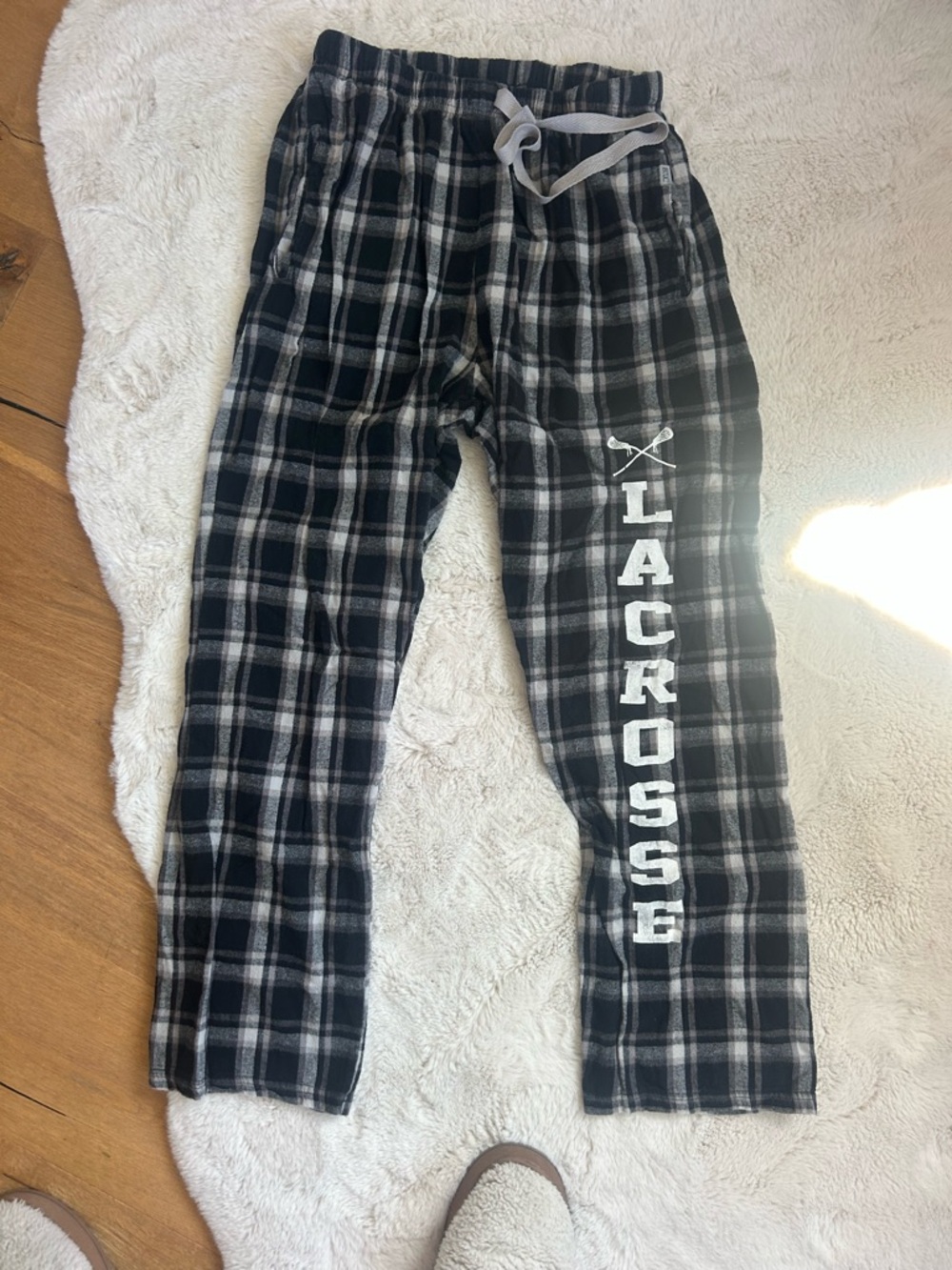 boxercraft Black & White Plaid flannel womens Lacrosse Lounge/pajama Pants